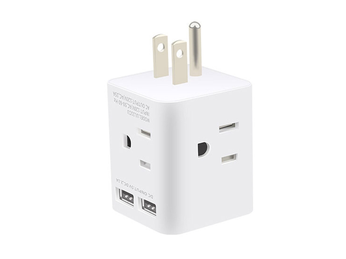 Extensor de Tomada 4 Tomadas Ac 15a 2 Portas Usb