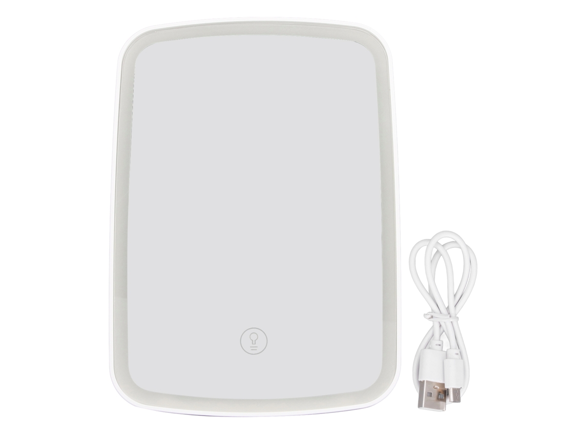 Espejo De Maquillaje Led Plegable Portátil Con 3 Niveles De Brillo Y Batería Recargable 600mah Para El Hogar