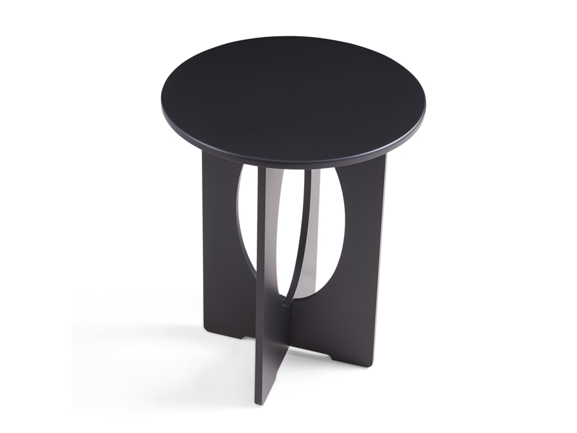 Mesa de apoio redonda Podeldsvin 49x40 cm preta [EN.CASA]