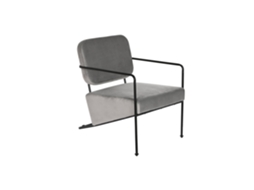 Poltrona Alexandra House Living Cinza em Poliéster, estrutura metálica, 55x71x72cm