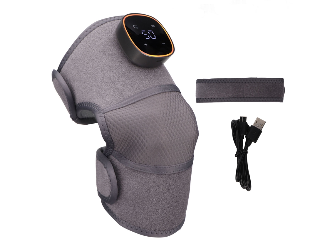 Massageador De Joelho Com 3 Modos Ajustável Usb Compressão Quente Sem Fio Com Aquecimento Elétrico