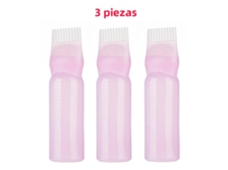 Pacote com 3 Frascos Recarregáveis de 180ml para Óleo Capilar MDUG (rosa)