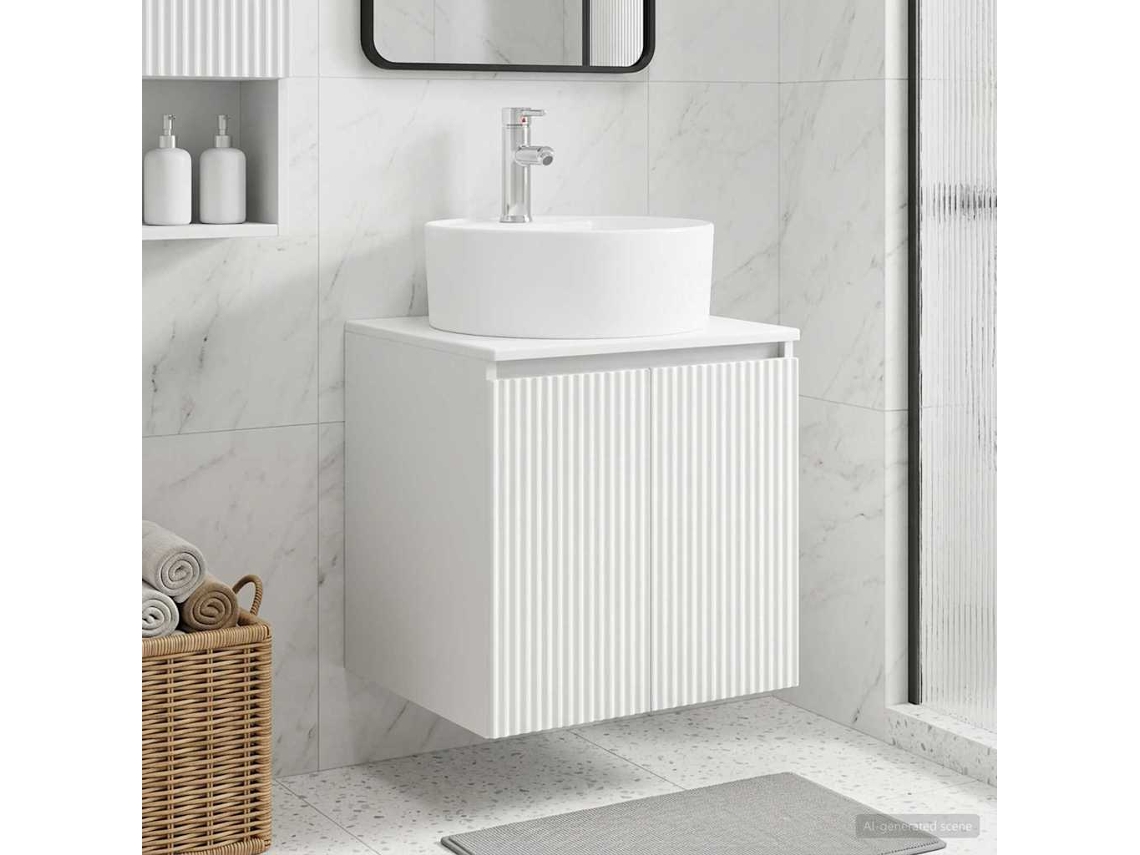 Vidaxl Vaidade Com Pia Suspensa Branco 49,5 X 44,5 X 65 Cm