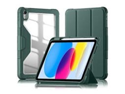 Compre Em Lote A Capa Compatível Com Ipad 10.9 (2022) Com Suporte, Feita De Couro + Tpu + Pc, Transparente E Com Compartimento Para Caneta.