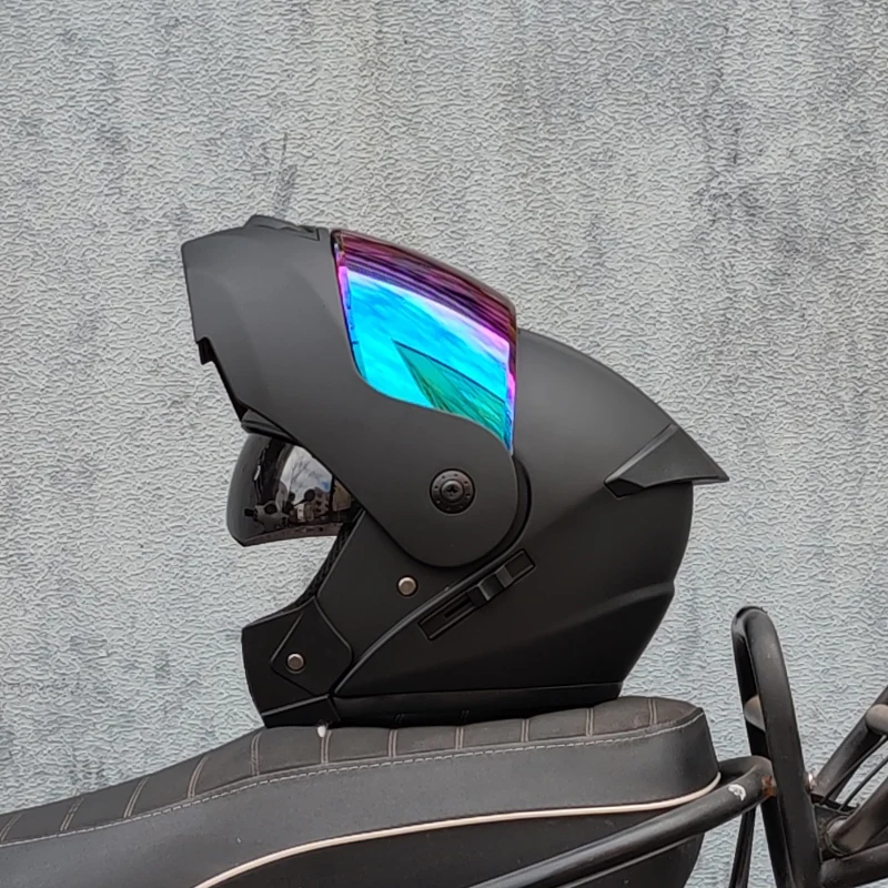 (m) Capacete Flip Para Motocicleta Com Certificação Dot Mais Recente E Viseira Integrada.