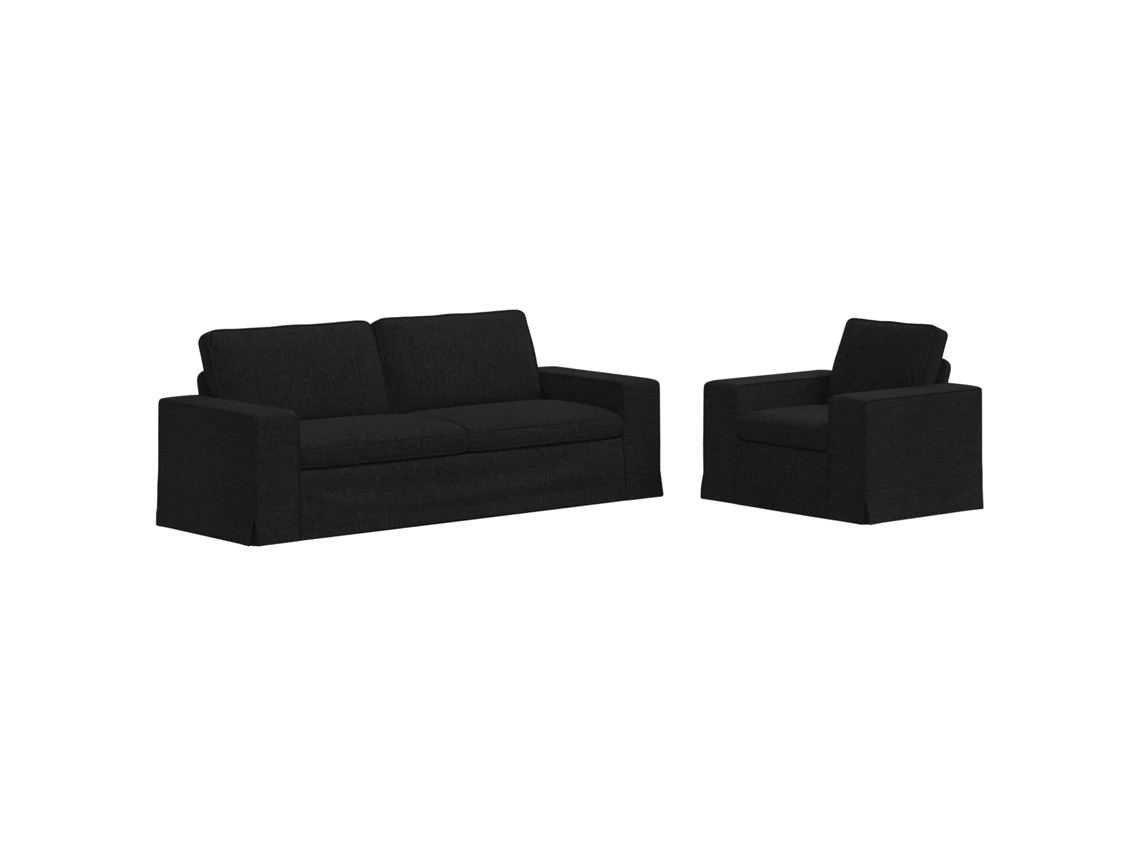 Maison Exclusive - Conjunto De Sofás 2 Unid. Preto Tecido