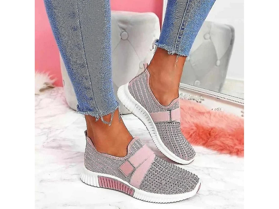 Zapatos slip on MARCA com sola ortopédica e plataforma 36 rosa