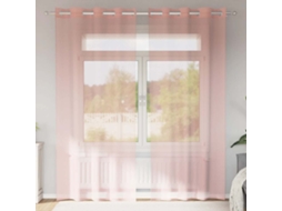 Vidaxl Cortinas De Voile Com Ilhós 2 Pcs Rosa 140x245 Cm