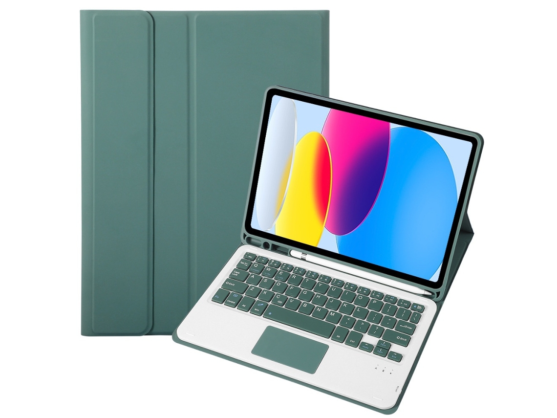 Lurelia Capa Com Teclado Bluetooth Para Ipad 8 10.2 Com Teclado Mágico, Verde Escuro