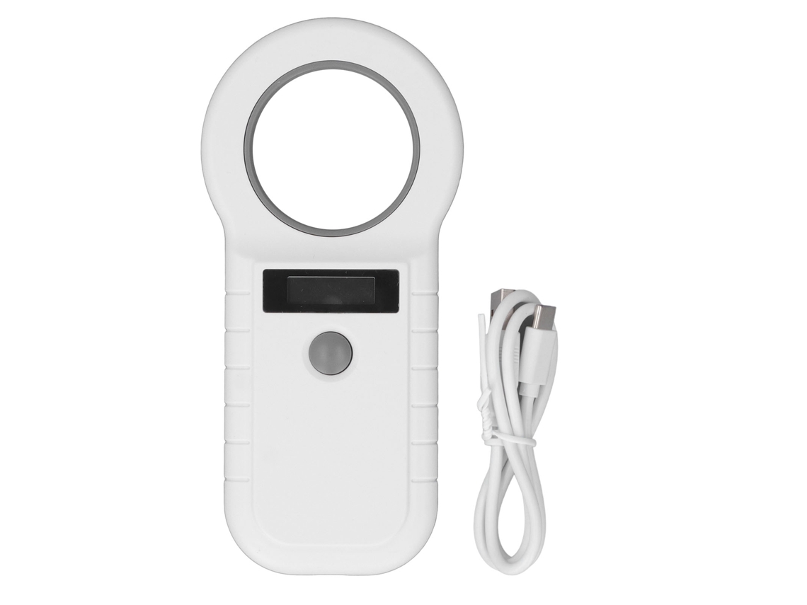 Leitor RFID portátil para animais 134.2kHz, 125kHz, scanner de microchip para gestão de animais de fazenda | S/MARCA