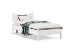 Cama Sem Colchão 90x190 Cm Madeira De Pinho Maciça Branco