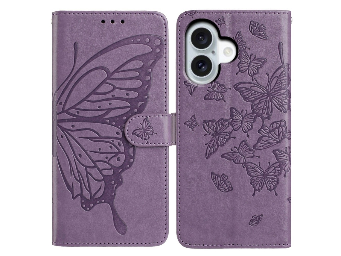 Capa Para Iphone 17 Com Estampa De Borboleta Roxa