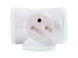 Bloco De Tomada Triplite 3x16a Wattco Branco Cabeça Rotativa 180° 3 Tomadas Interior Waterlily