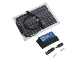 Painel Solar Monocristalino 15W 18V com Controlador 30A para Carro e Barco