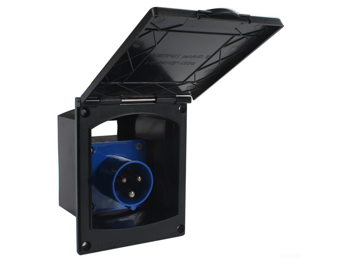 Tomada Elétrica À Prova D'água Ip44, 16, 220v-250, Para Autocaravanas E Caravanas.