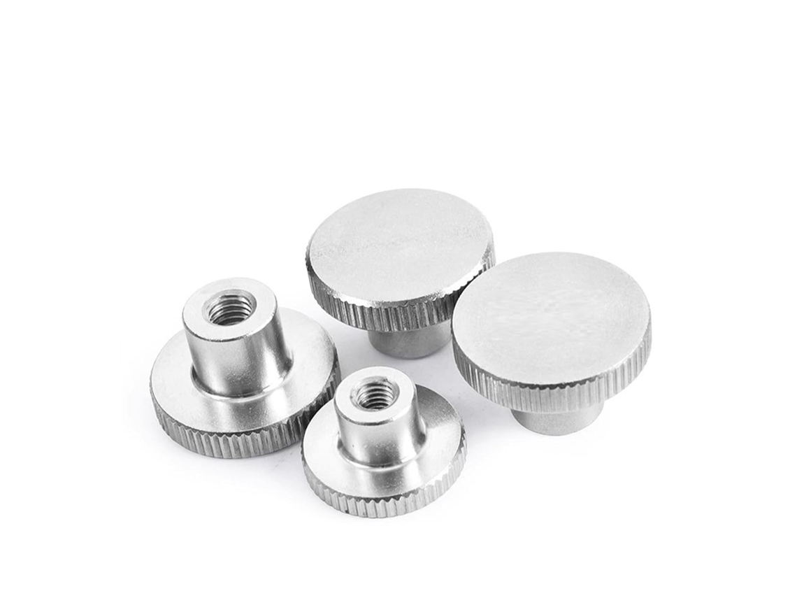 Porcas Serrilhadas De Cabeça Alta Em Aço Inoxidável 304 Para Aperto Manual Com Furo Cego Din466, M2, M2 5, M3, M4, M5