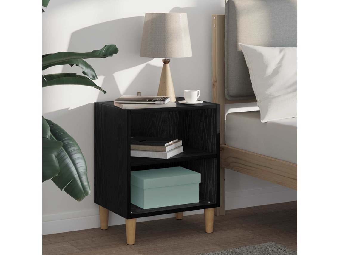 Vidaxl Armário De Cama Carvalho Preto 40 X 30 X 50 Cm