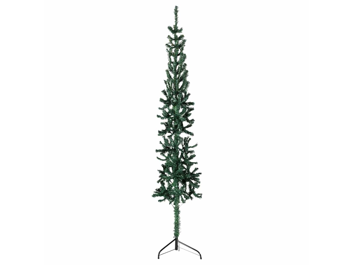 Vidaxl Meia Árvore De Natal Fina Com Suporte 150 Cm Verde