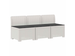 Maison Exclusive - Sofá De Jardim 3 Lugares Com Almofadas Visual Rattan Pp Branco
