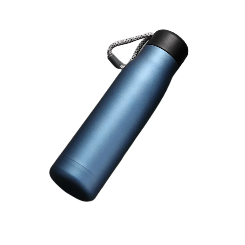 (azul, 400ml) Garrafa De Água De Aço Inoxidável Com Isolamento A Vácuo, À Prova De Vazamentos, Com Alça, Ideal Para Esportes.