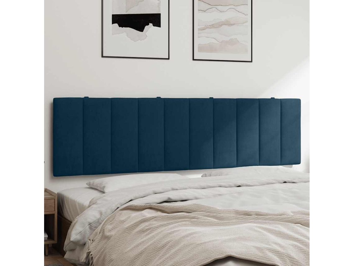 Vidaxl Almofadão De Cabeceira Hanko 180 Cm Veludo Azul