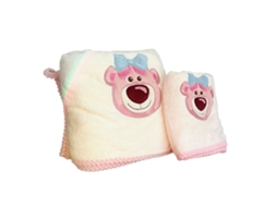 Toalha De Banho Infantil 2 Peças Cartoon Macia Absorvente