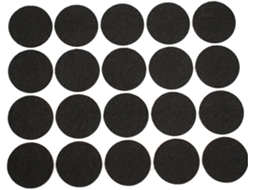 Mipcase Conjunto De 100-tapetes Redondos Feltro Preto Com 20mm Diâmetro, Autoadesivos, Antiderrapantes E Resistentes À