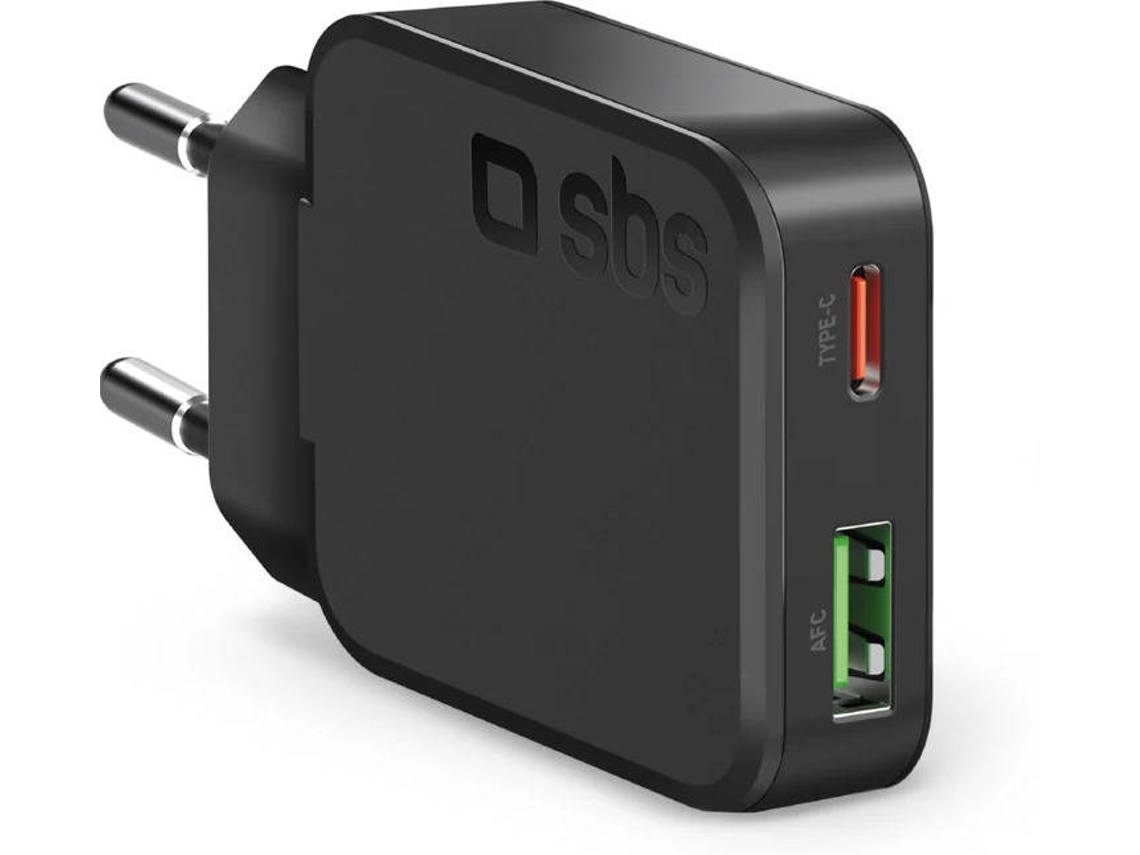 Carregador SBS Formato Ultracompacto e Ultrafino (Usb - C e Usb-A - 45W)