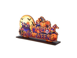 Decoração De Halloween Laxiscreed Com Pingente De Madeira - Bruxa, Morcego E Fantasma Para Casa