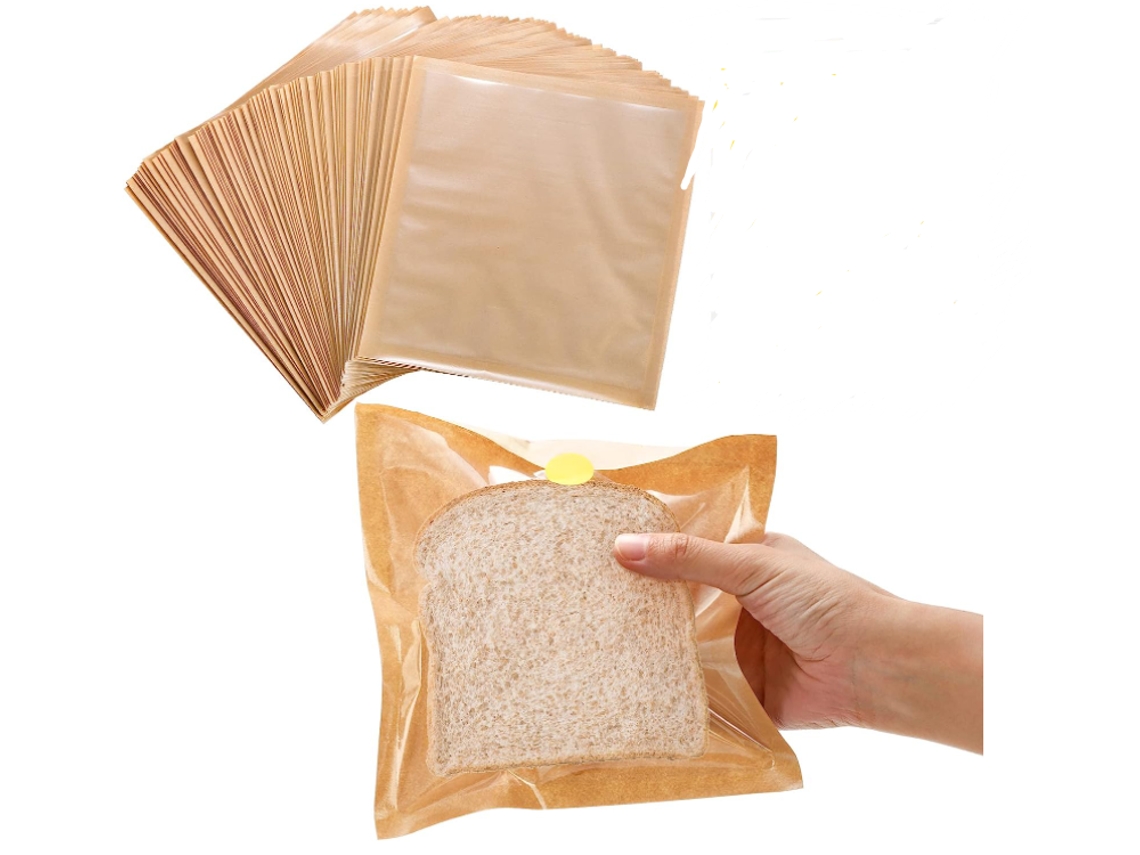 Pacote Com 100 Sacos De Papel Transparentes (17,8 X 19,1 Cm) Janela, Ideais Para Biscoitos, Pão, Doces, Bolos, Donuts, Etc., Adesivos. Alime