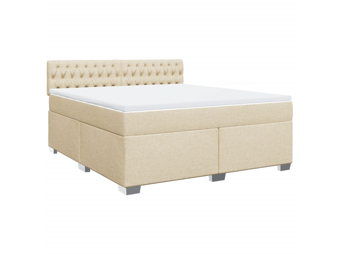 Box Spring Bed, Box Spring Beds Vidaxl Creme Tecido (180 X 200 Cm)