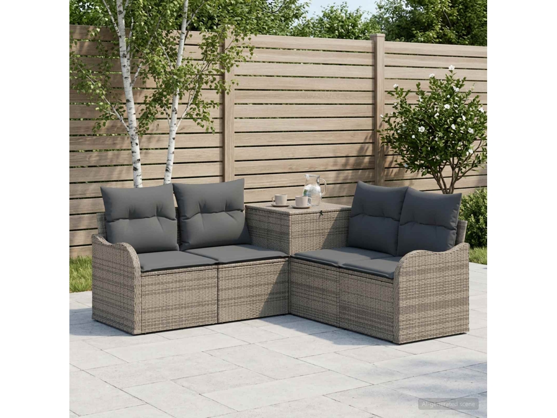 Vidaxl Conjunto De Sofás 5 Unid. Cinza E Cinza Escuro