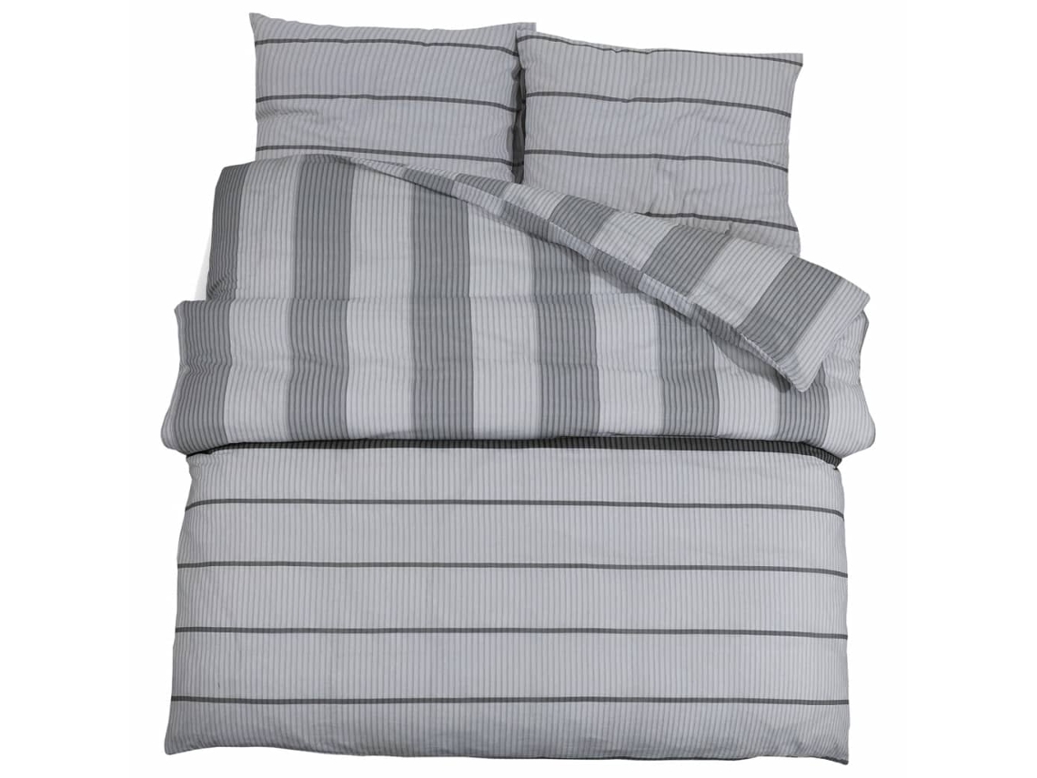 Duvet Cover Set, Duvet Cover Sets Vidaxl Cinzeto Algodão (220 X 240 Cm + 65 X 65 Cm)