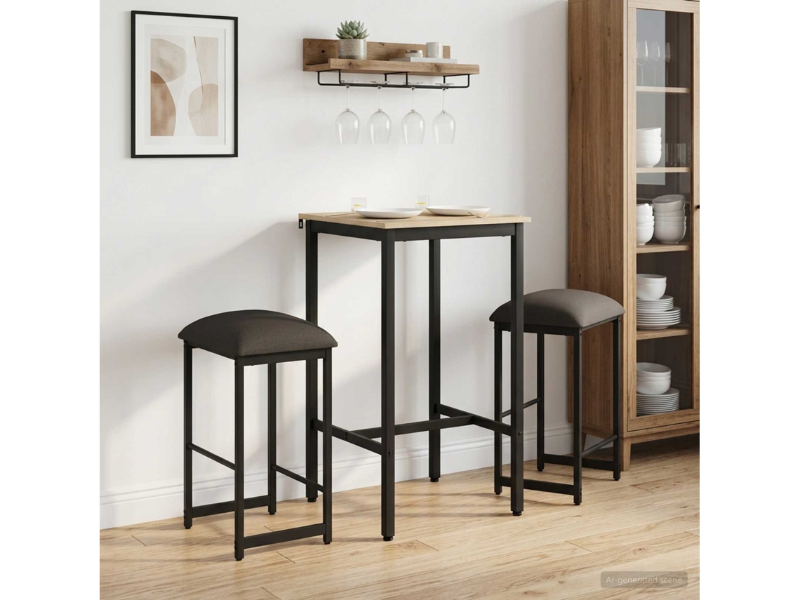 Vidaxl Banco De Bar 2 Unid. Cinzento-escuro 40 X 32 X 64 Cm