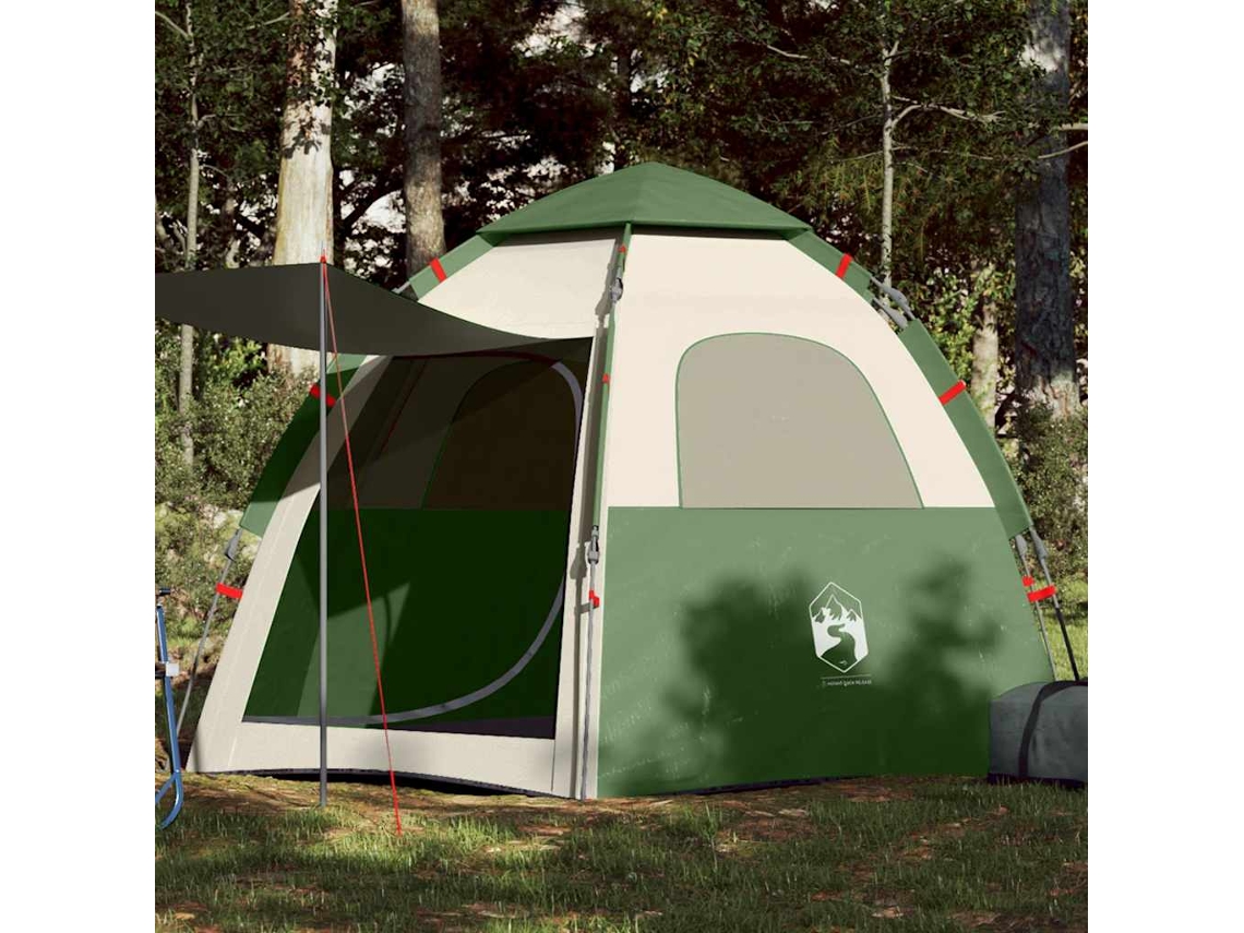 Vidaxl Tenda De Campismo Cabana Para 4 Pessoas Libertação Rápida Verde