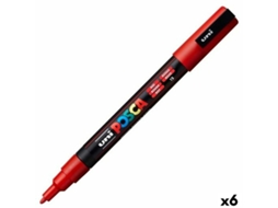 Marcador POSCA Pc-3M Vermelho 6 Unidades