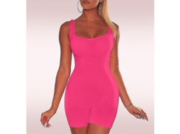 2026 jumpsuit Negro Claro Mujer Sin Mangas Tank Shorts Monos Color Sólido Bangniweigou Talla S XL