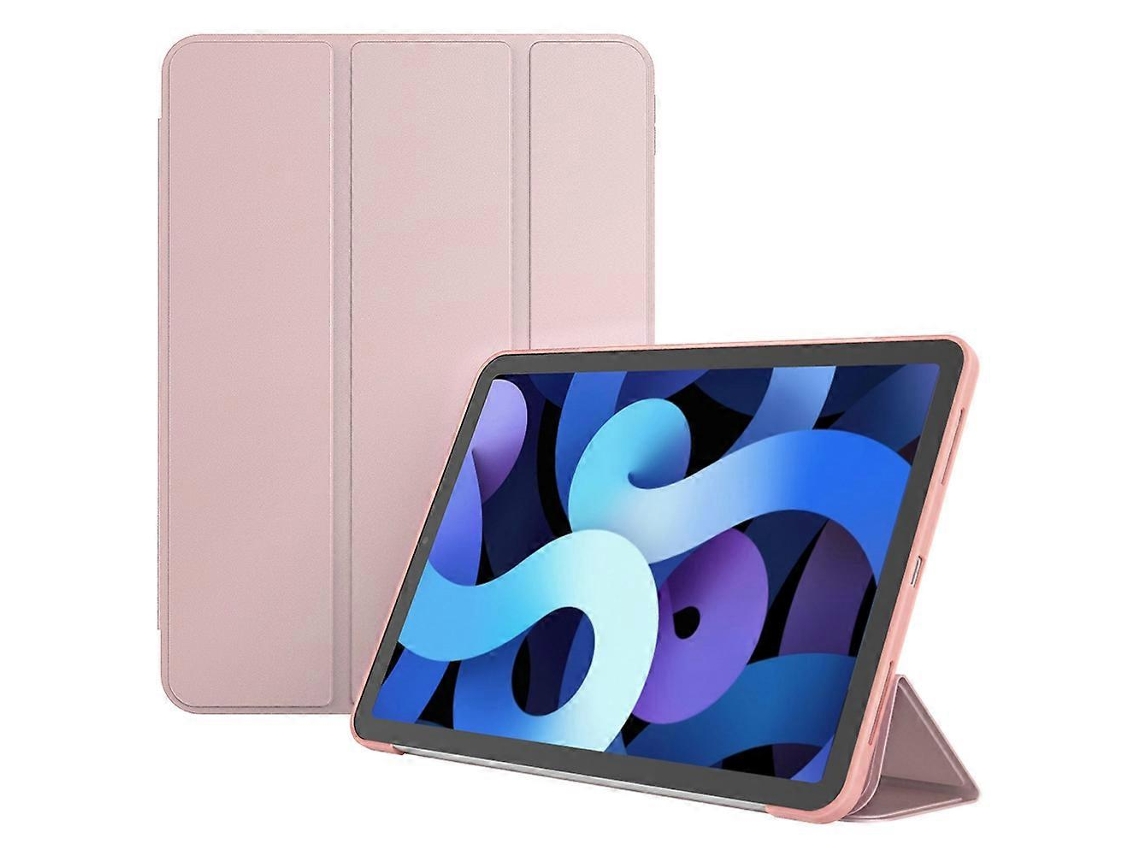 Capa Hengrongshen para iPad Air 11 (2024) / Air (2022) / (2020) com suporte triplo, capa de couro PU e TPU à prova de choque, rosa (2025)