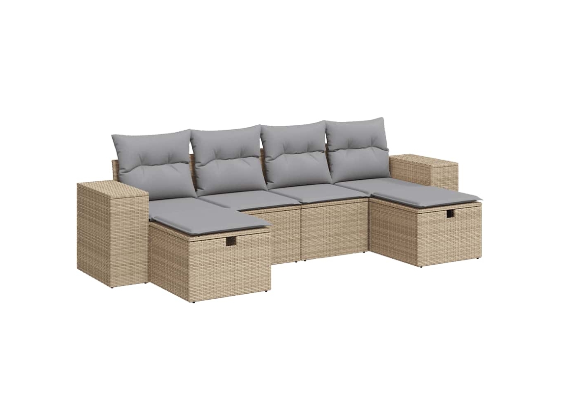 Garden Sofa Set, Garden Sofa Sets Vidaxl Bege Rattan / Vime (n/a)