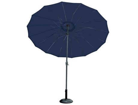Parasol Efeito De Guarda Chuva Composto Por 16 Varetas Azul Escuro Diâmetro 2.70 M Imagin