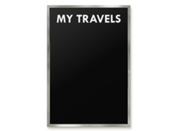Quadro de vidro magnético Minhas Viagens Para o Hall Espelharte (40x60 cm)
