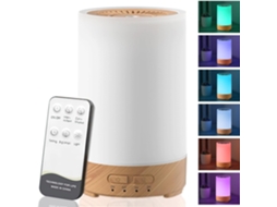Difusor Madeira Branco 150ml C/ Controle Remoto 7 Cores Led P/ Casa Escritório ZYBLSSBB