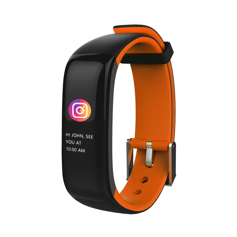 (laranja) Pulseira Inteligente Com Tela Colorida De 0,96 Polegadas Para Monitoramento De Frequência Cardíaca E Pressão Arterial.