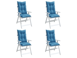Vidaxl Almofadões Para Cadeiras Altas4 Pcs Mesclado Tecido Azul