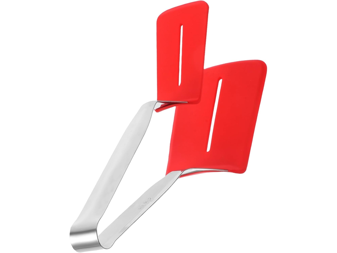Pinça Para Bife Bestonzon Em Aço Inoxidável Com Pontas De Silicone, Vermelha, Longa E Grossa, Ideal Para Churrasco