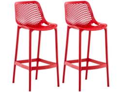 Conjunto de 2 bancos de bar exteriores Air vermelho CLP