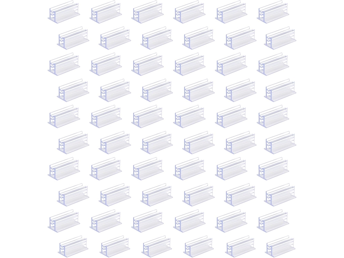 Conjunto De 60 Clipes Adesivos Transparentes Sinalização, Porta Etiqueta Acrílica 2, 53x 1, 4x 1, 19cm, Com