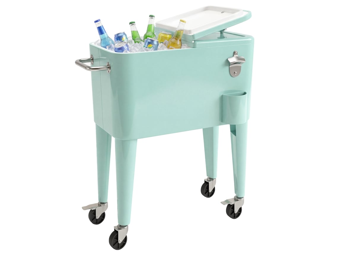 Carro Bebidas Refrigerado 56l Rodas Verde Claro