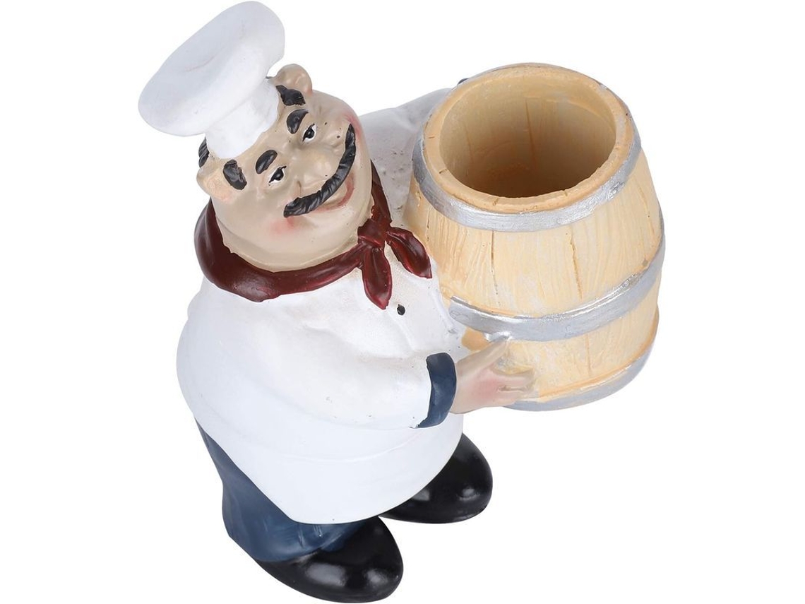 Estatua De Chef De Resina Para Holder De Palillos Decoración Cocina Oficina Hogar Estilo Rústico Retro 7x8x11cm