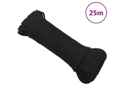 Vidaxl Corda De Barco 5 Mm 25 M Polipropileno Preto Completo